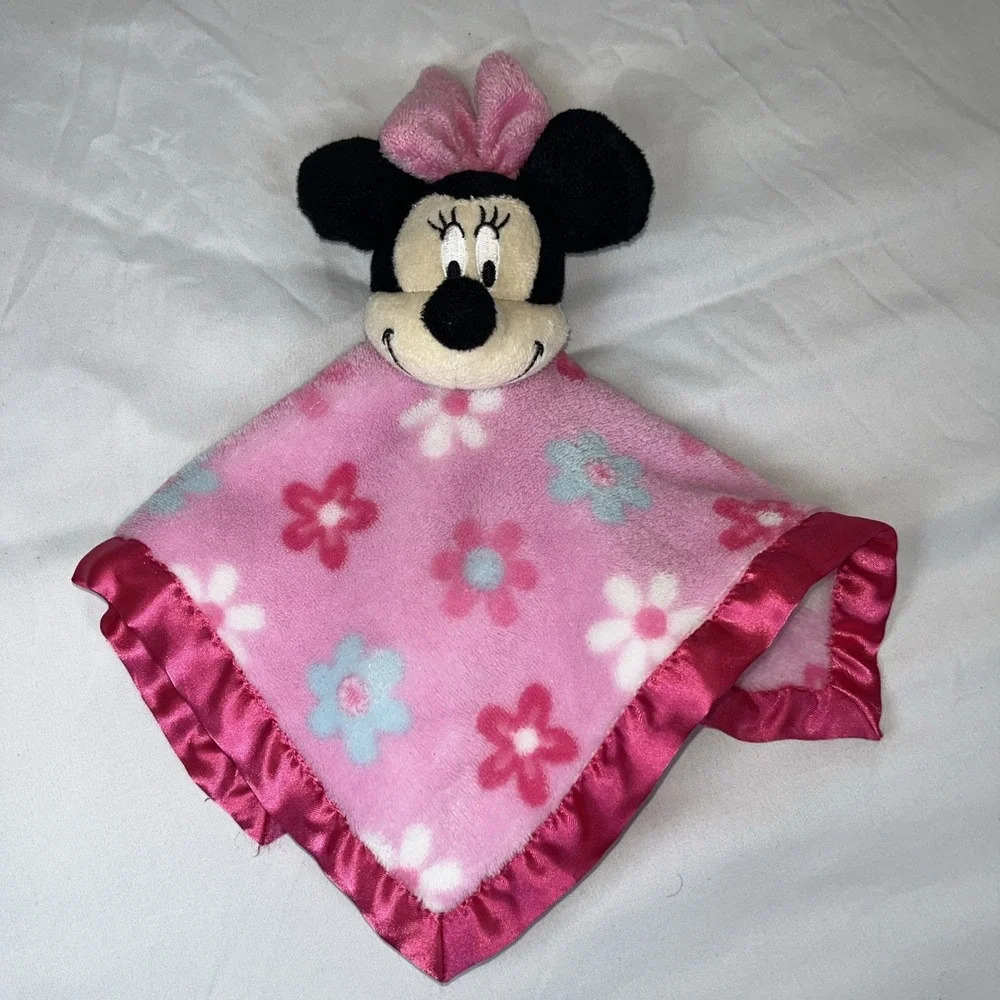 Minnie Mouse Lovey Pink‎ Satin Trim Security Plush Disney Baby